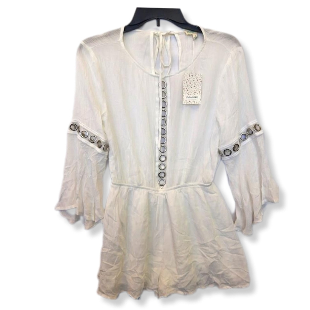 Cotton Bleau Boho linen flare romper
